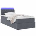 vidaXL LED úložná posteľ s matracom Tmavosivá 90 x 190 cm Zamat