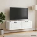 vidaXL Nástenná TV skrinka Biela s vysokým leskom 98 x 41 x 30 cm