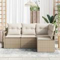 vidaXL Sada pohoviek 4 pcs Béžová polyratan