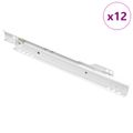 vidaXL Posuv zásuvky 12 ks Biela 250 mm Oceľ