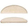 vidaXL Schodové rohože 15 ks 56x17x3 cm krémové, polkruhové