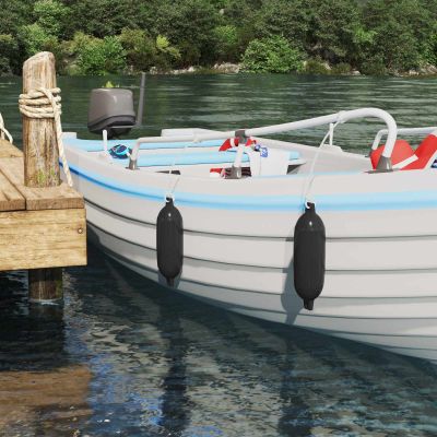 vidaXL Nárazníky na člny 2 ks Ø 11 x 40 cm Čierna PVC