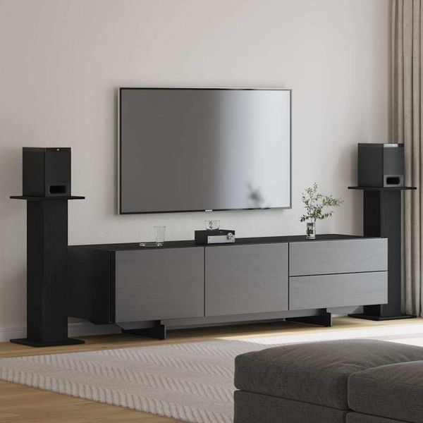 vidaXL Stojany na reproduktory 2 pcs Čierny dub 30 x 30 x 80 cm
