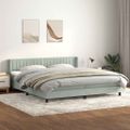 vidaXL Box Spring Posteľ s matracom Svetlosivá 180x220 cm Zamat