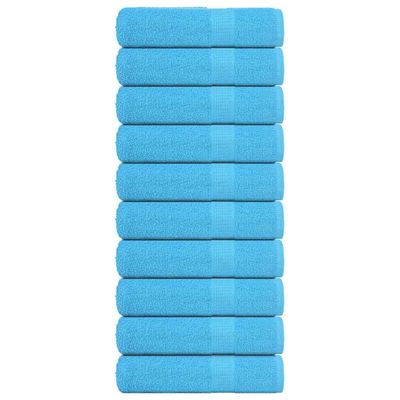 vidaXL Utierky na ruky FROGN 10 ks tyrkysové 50x100 cm 360 g/m²