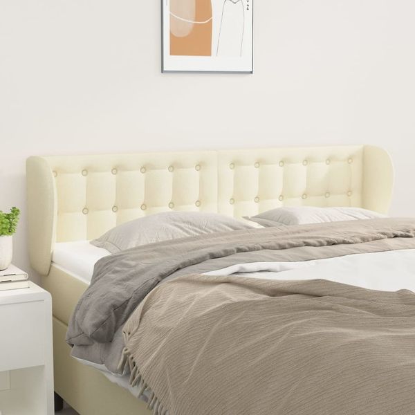 vidaXL Čelo postele so záhybmi krémový 147x23x78/88 cm umelá koža