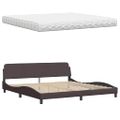 vidaXL Posteľ s matracom tmavohnedá 200x200 cm látka