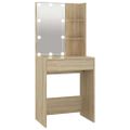 vidaXL Toaletný stolík s LED dub sonoma 60x40x140 cm