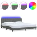 vidaXL Rám postele bez matraca Hanko tmavosivá 200x200 cm látka