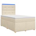 vidaXL Posteľ boxspring s matracom Krémová 120 x 190 cm Látka