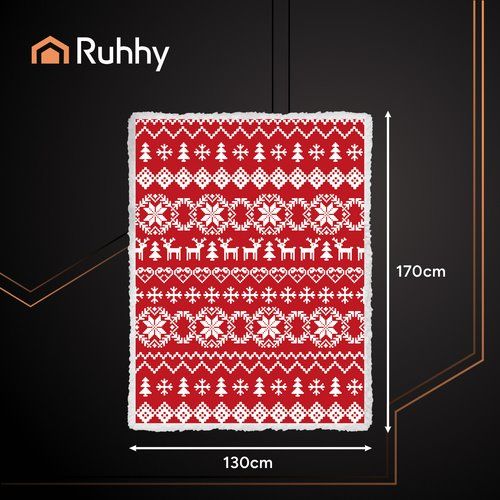 Deka s vianočným motívom 130 x 170 cm Ruhhy 26610, červená Deka s vánočním motivem 130 x 170 cm Ruhhy 26610, červená