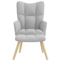 VidaXL relaxačné kreslo s podnožkou Cloud Grey