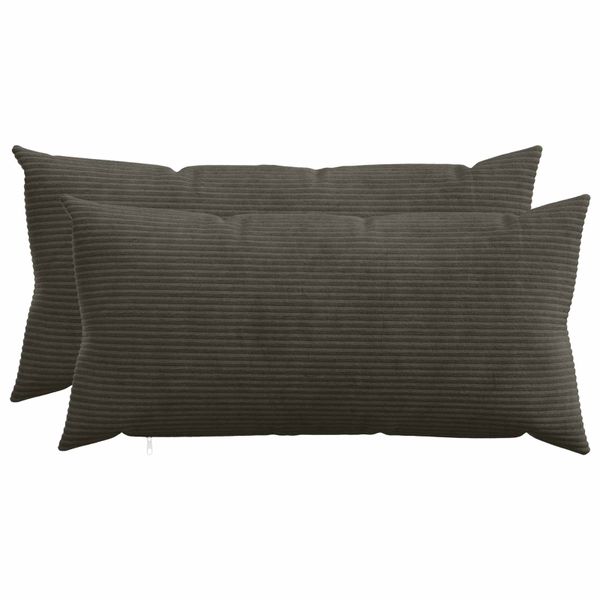 vidaXL Poťah na podložku 2 pcs HEERLEN Antracitová 40 x 80 cm manšestr
