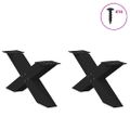 vidaXL Nohy konferenčného stolíka v tvare X, 2 ks, čierne, 70 x (30-31) cm, oceľové