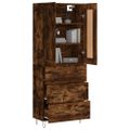 vidaXL Vysoká skrinka dymový dub 69,5x34x180 cm spracované drevo