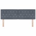 vidaXL LED hlavová doska s LED pásikmi Tmavo šedá 144 cm Zamat