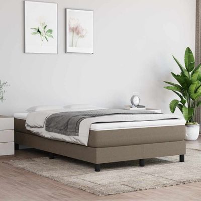 vidaXL Matrac s taštičkovými pružinami stredná tvrdosť sivohnedý 120x200x20 cm látka