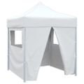 vidaXL Profesionálny skladací párty stan+4 steny 2x2 m, oceľ, biely