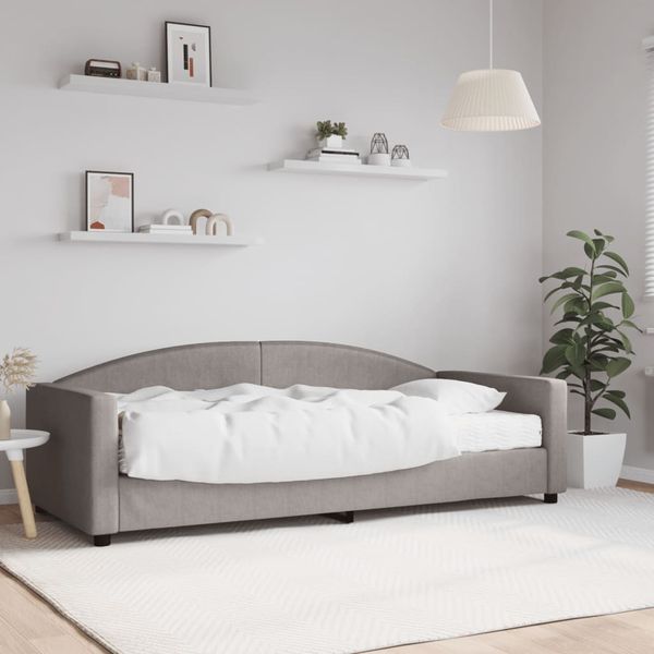 vidaXL Denná posteľ s matracom sivohnedá 90x200 cm látka