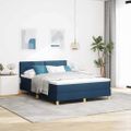 vidaXL Posteľ s pružinovým rámom s vankúšom Modrá 160 x 200 cm látka