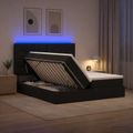 vidaXL LED úložná posteľ s matracom Čierna 180 x 200 cm Látka