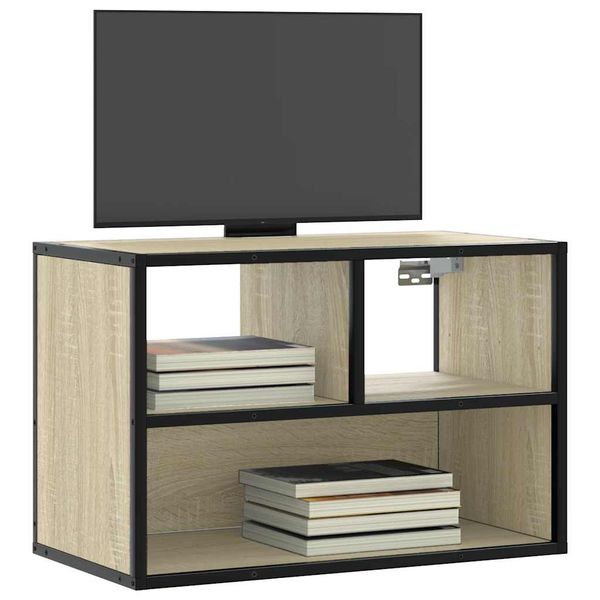 vidaXL TV skrinka dub sonoma 60x31x39,5 cm kompozitné drevo a kov