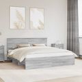 vidaXL Rám postele Sivý Sonoma 200 x 200 cm Kompozitné drevo
