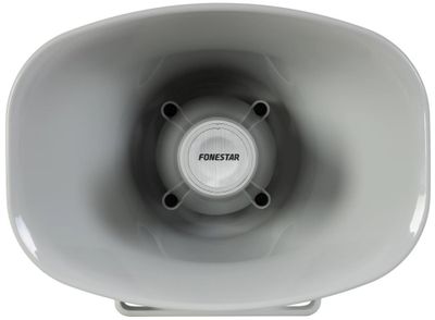 Fonestar Tlakový 100V reproduktor 30 W, IP66, citlivost 104 dB, ABS, Al držák, nerez, šedý Rohový reproduktor, 100V linka, 30 W RMS, IP-66, ABS difuzor, hliník, venkovní použití, prumyslové ozvucení