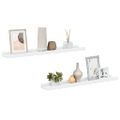 vidaXL Poličky na zarámované obrázky 2 ks biele 60x9x3 cm MDF