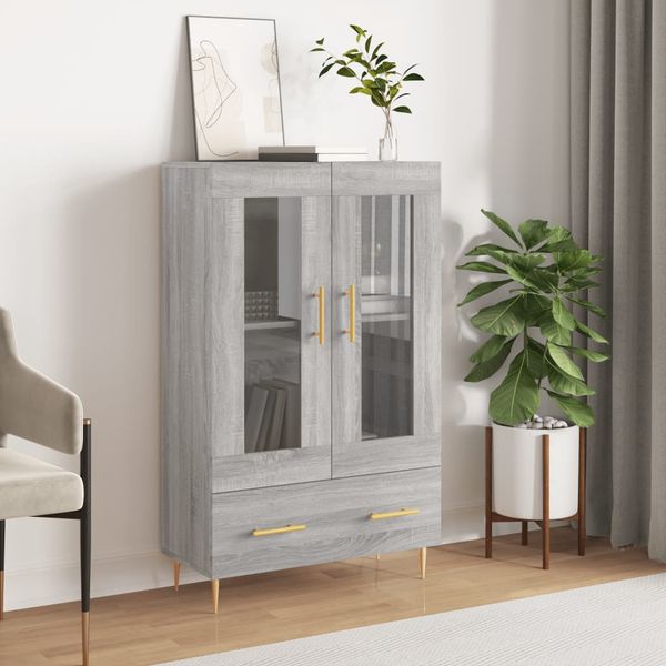 vidaXL Vysoká skrinka sivý dub sonoma 69,5x31x115 cm kompozitné drevo