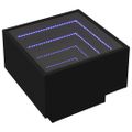 vidaXL Bočný stolík s LED čierny 40x40x30 cm kompozitné drevo