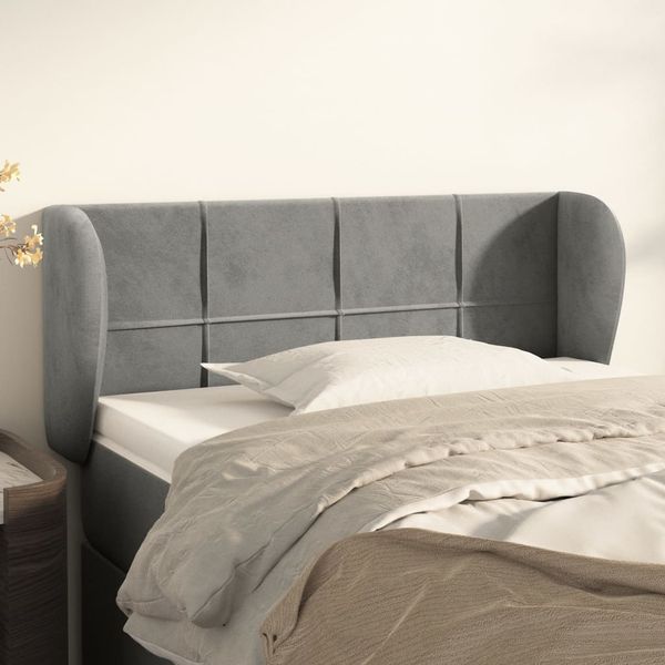 vidaXL Čelo postele so záhybmi bledosivé 93x23x78/88 cm zamat
