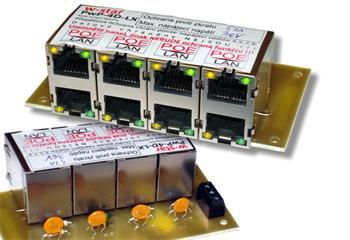 4-portový napájací power panel s ochranou proti preťaženiu, poistkou a signalizáciou, 60V