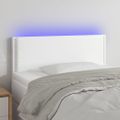 vidaXL Čelo postele s LED biele 80x5x78/88 cm umelá koža