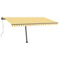 vidaXL Samostatne stojaca automatická markíza 400x300 cm žlto-biela