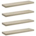 vidaXL Plávajúce nástenné police 4 ks, dubové 90x23,5x3,8 cm, MDF