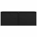 vidaXL Nástenné skrinky 2 ks čierne 45x30x35 cm masívna borovica