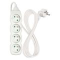 Predlžovací kábel 2 m / 4 zásuvky / biely / PVC / 1 mm2