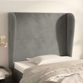 vidaXL Čelo postele so záhybmi bledosivé 103x23x118/128 cm zamat