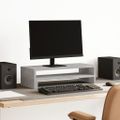 vidaXL Stojan na monitor betónový 54x22x15 cm kompozitné drevo