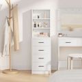 vidaXL Highboard Biela 40 x 41 x 135 cm Kompozitné drevo