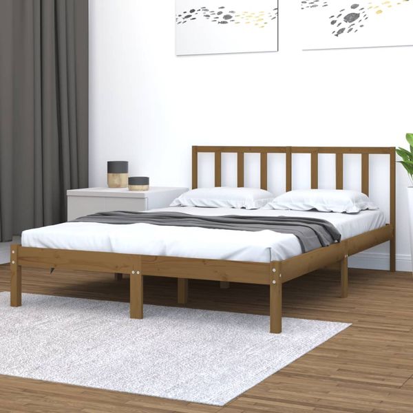 vidaXL Posteľný rám medovo-hnedý borovicový masív 160x200 cm