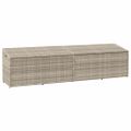 vidaXL Záhradný úložný box svetlosivý 220x50x58 cm polyratan