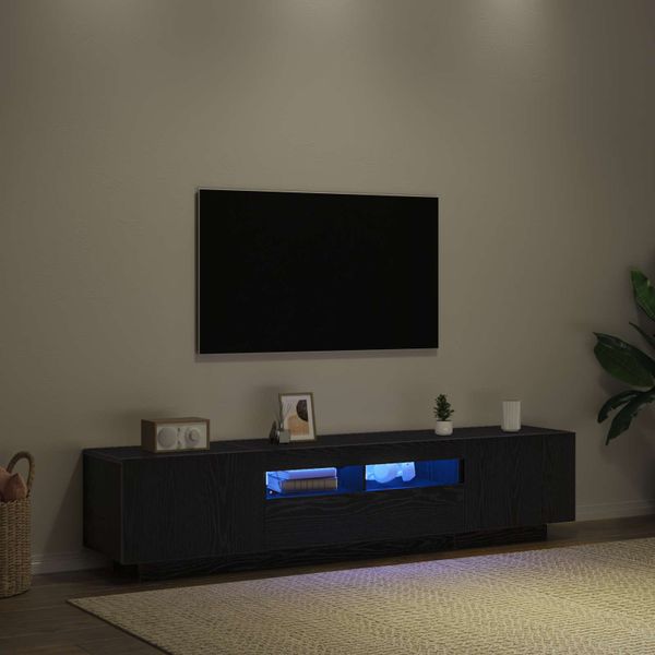 vidaXL Zostava TV skriniek Nástenný 2 pcs Čierna 180 x 35 x 40 cm