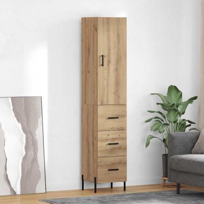 vidaXL Highboard Remeselný dub 34,5 x 34 x 180 cm Kompozitné drevo