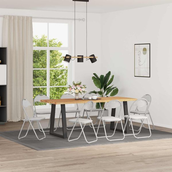 vidaXL Skladacia stolička 8 pcs Biela a šedá 48 x 43,5 x 81 cm