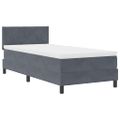 vidaXL Posteľ s pružinovým rámom Tmavo šedá 100 x 200 cm Zamat