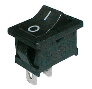 Prepínač kolískový     2pol./2pin  ON-OFF 250V/6A čierna 0-I