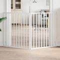 vidaXL Skladacia brána pre psa, 2 panely, biela 160 cm, topoľové drevo