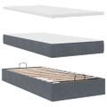 vidaXL Osmanský rám postele s matracom tmavosivá 90x200 cm zamat